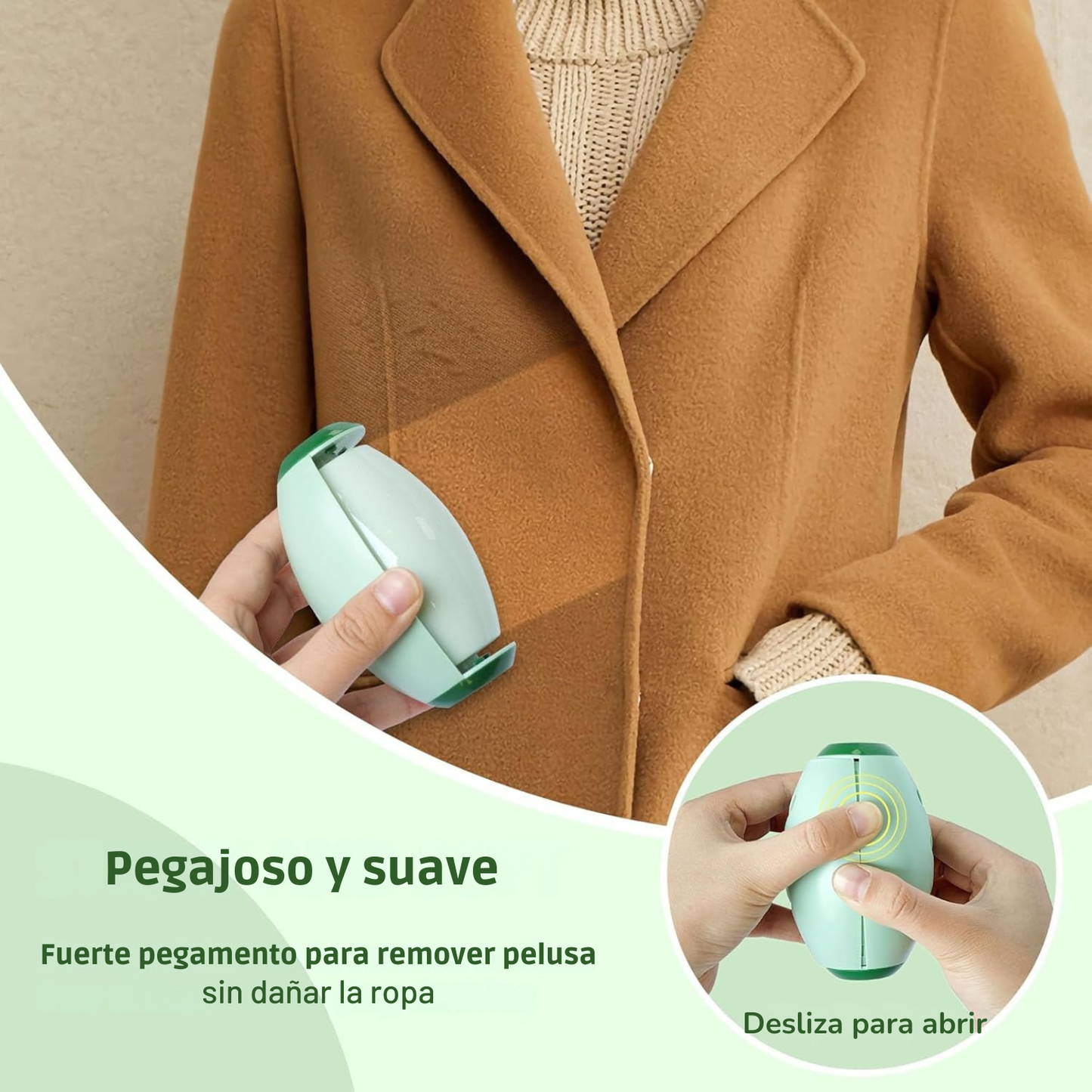 Rodillo quita pelusa Eco-Pro lavable, portátil y de máxima adherencia