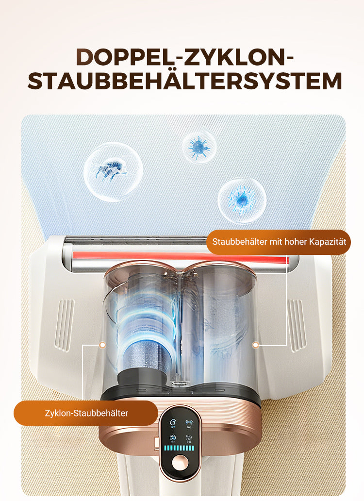HEALWARE PRO 2.0 Gerät für Matratzen & Polster – Mit UV-C Sterilisation zur 99,9% Milbenentfernung und 13.000 Pa Saugkraft.